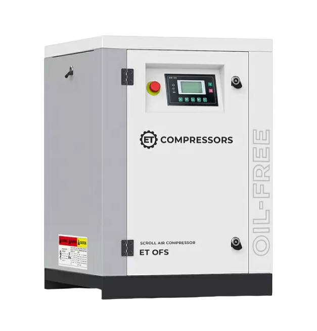 Безмасляный спиральный винтовой компрессор ET-Compressors ET OFS 11/3,7  8 бар - интернет-магазин промышленного оборудования «Дюкон»