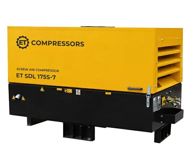 Дизельный передвижной компрессор ET-Compressors на раме ET SDL 175S-7 с опцией "Зимний пакет" - интернет-магазин промышленного оборудования «Дюкон»