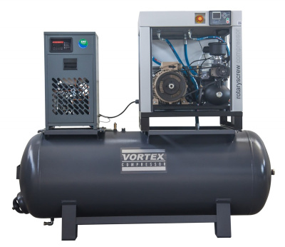 Винтовой компрессор на ресивере с осушителем  Vortex MCVD 7.5 10 бар - интернет-магазин промышленного оборудования «Дюкон»