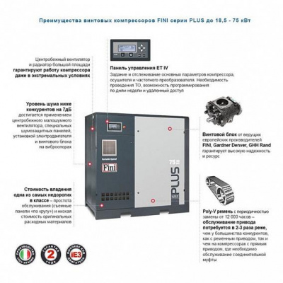 Винтовой компрессор Fini на раме PLUS 22-15 - интернет-магазин промышленного оборудования «Дюкон»