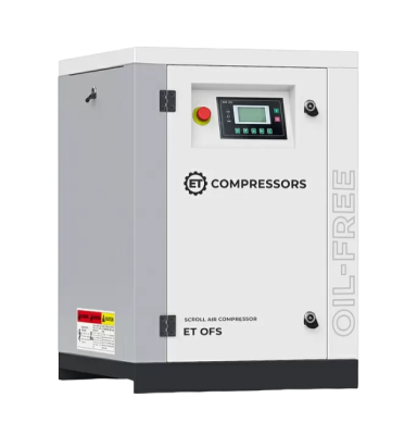 Безмасляный спиральный винтовой компрессор ET-Compressors ET OFS 11/3,7 PM 8 бар - интернет-магазин промышленного оборудования «Дюкон»