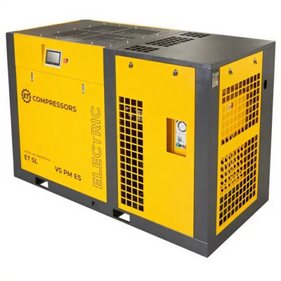 Винтовой компрессор с частотным регулированием производительности, двигателем на постоянных магнитах с осушителем и со встроенным рефрижераторным осушителем ET-Compressors ET SL 90 VS PM ES (IP55)  8 бар - интернет-магазин промышленного оборудования «Дюкон»